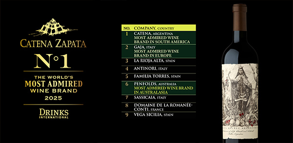 CATENA NAMED THE #1 WORLD'S MOST ADMIRED WINE BRAND 2025 BY DRINKS INTERNATIONAL MAGAZINE